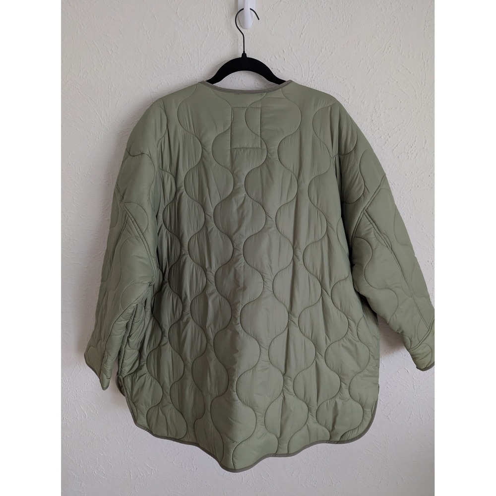 Abercrombie & Fitch Quilted Liner Jacket XL Sage Green Oversized - Picture 5 of 9